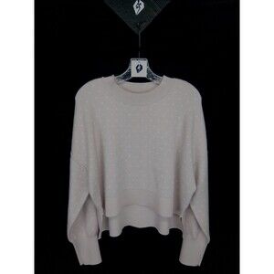 Pink Rose Junior's Pink  Cute Heart Print Oversized Cropped Pullover Sweater L